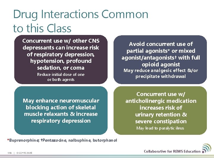 Drug Interactions Common to this Class Concurrent use w/ other CNS depressants can increase
