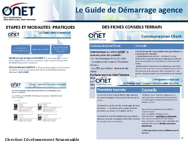 Le Guide de Démarrage agence ETAPES ET MODALITES PRATIQUES DES FICHES CONSEILS TERRAIN 26