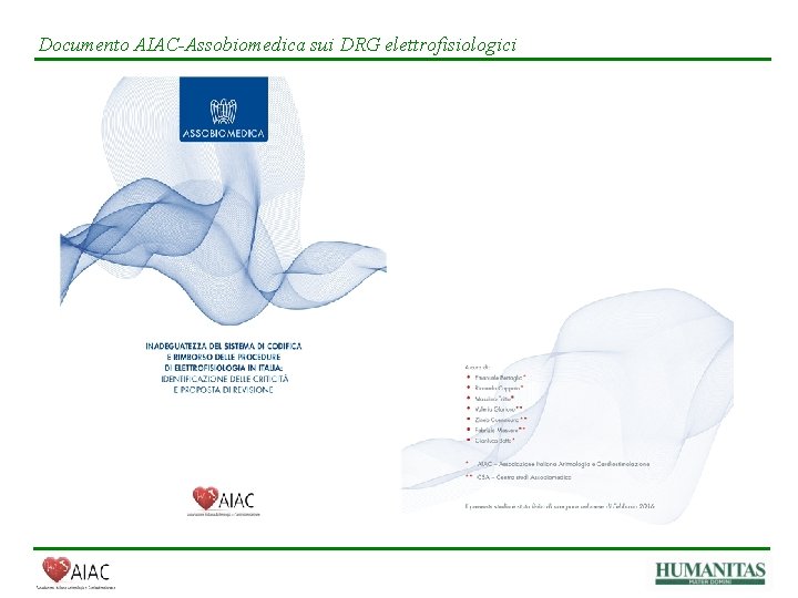 Documento AIAC-Assobiomedica sui DRG elettrofisiologici 