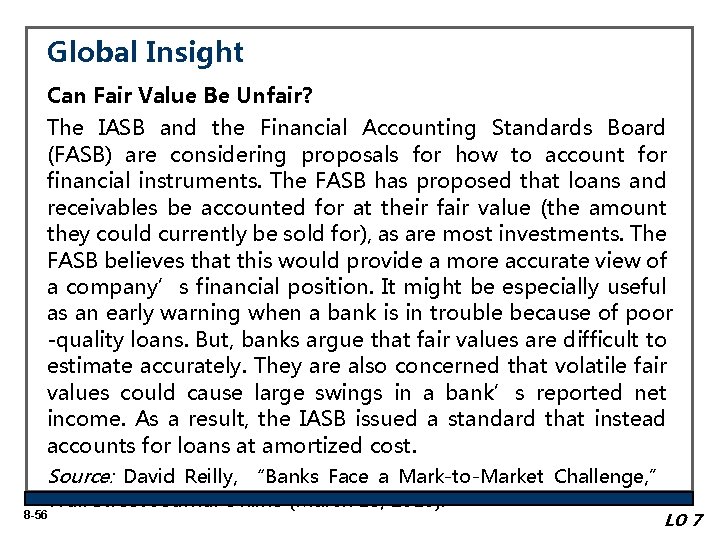 Global Insight Can Fair Value Be Unfair? The IASB and the Financial Accounting Standards