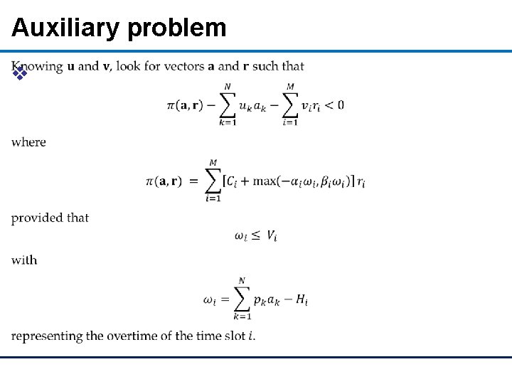 Auxiliary problem v 