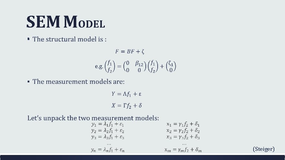 SEM MODEL ▪ (Steiger) 