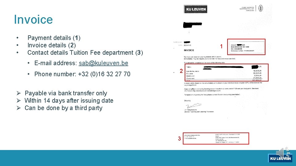 Invoice • • • Payment details (1) Invoice details (2) Contact details Tuition Fee