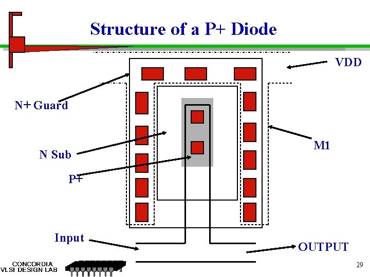 Structure of a P+ Diode VDD N+ Guard N Sub M 1 P+ Input