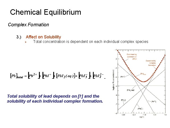 Chemical Equilibrium Complex Formation 3. ) Affect on Solubility Ø Total concentration is dependent