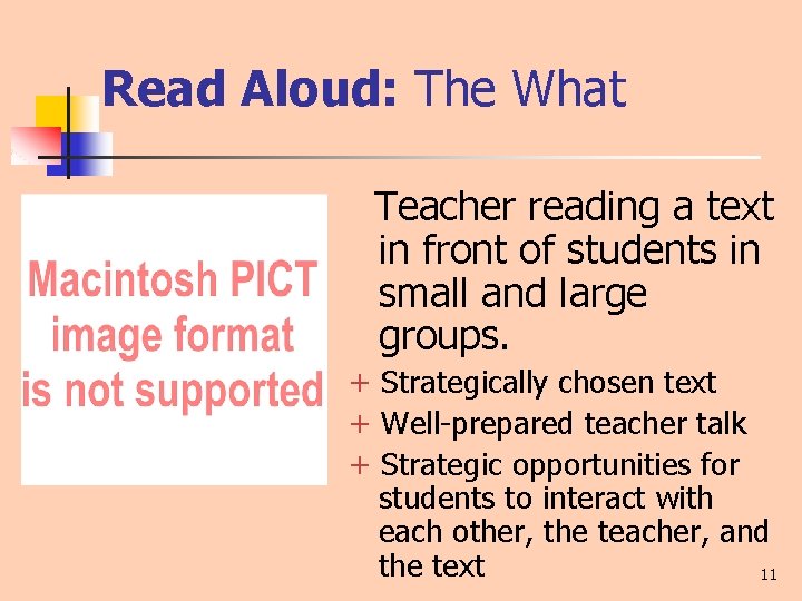 Read Aloud: The What Teacher reading a text in front of students in small