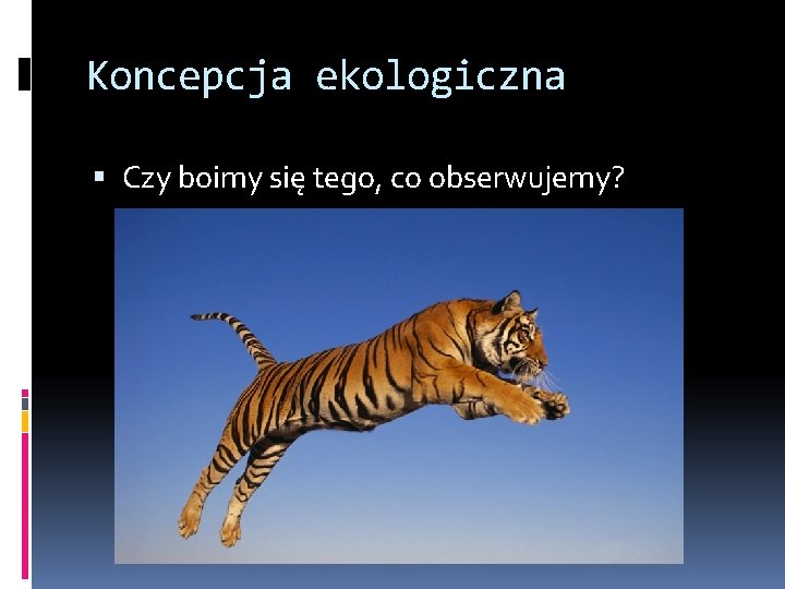 Koncepcja ekologiczna Czy boimy się tego, co obserwujemy? 