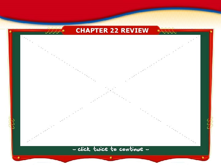 CHAPTER 22 REVIEW - click twice to continue - 