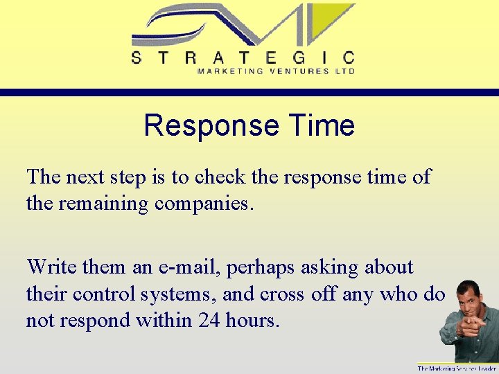 Response Time The next step is to check the response time of the remaining