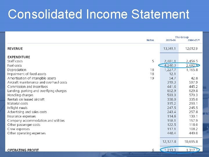 Consolidated Income Statement 