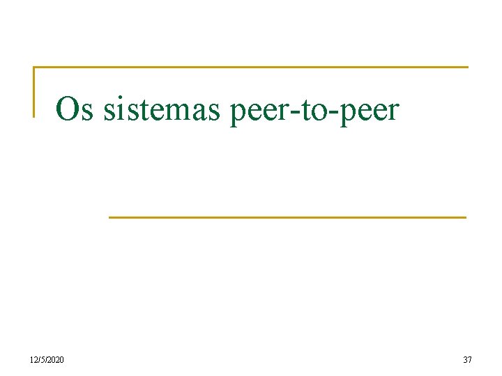 Os sistemas peer-to-peer 12/5/2020 37 