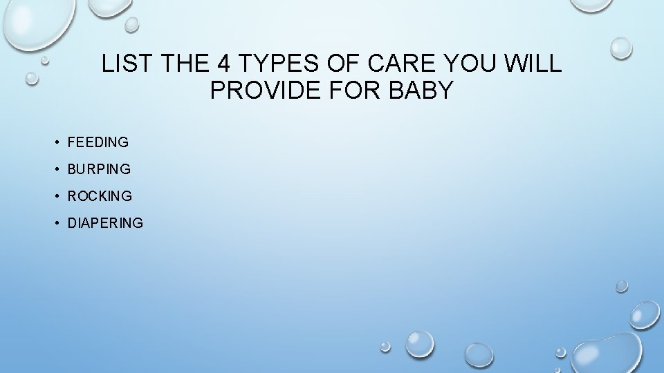 REAL CARE BABY INSTRUCTIONS LIST THE 4 TYPES