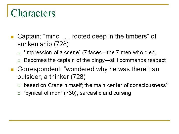 Characters n Captain: “mind. . . rooted deep in the timbers” of sunken ship