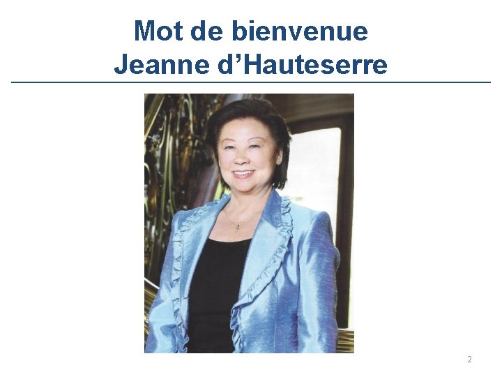 Mot de bienvenue Jeanne d’Hauteserre 2 