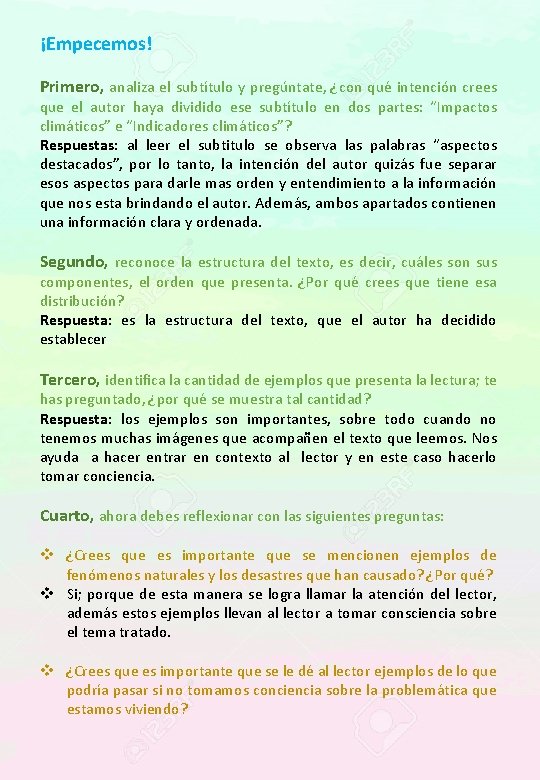 ¡Empecemos! Primero, analiza el subtítulo y pregúntate, ¿con qué intención crees que el autor ¡Empecemos! Primero, analiza el subtítulo y pregúntate, ¿con qué intención crees que el autor
