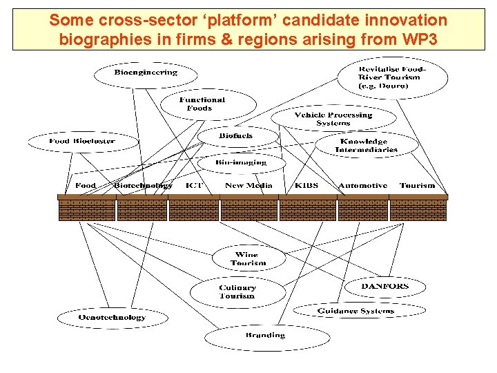 Some cross-sector ‘platform’ candidate innovation biographies in firms & regions arising from WP 3