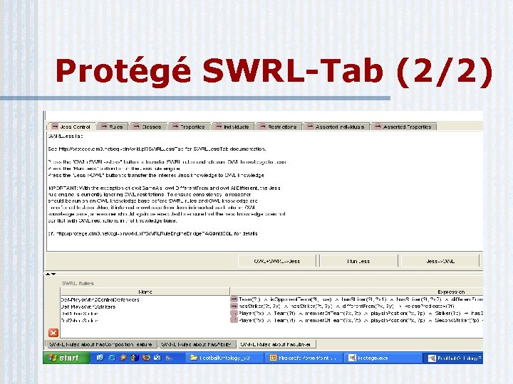 Protégé SWRL-Tab (2/2) 