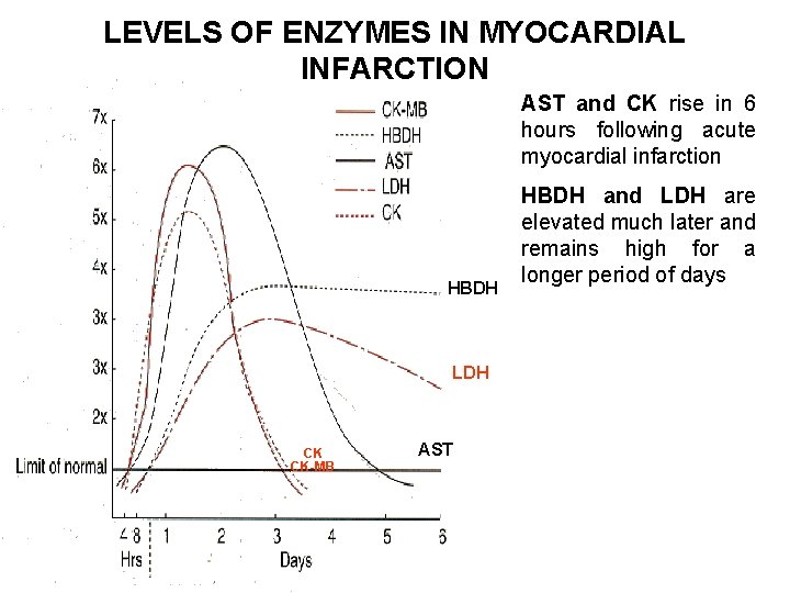 LEVELS OF ENZYMES IN MYOCARDIAL INFARCTION AST and CK rise in 6 hours following