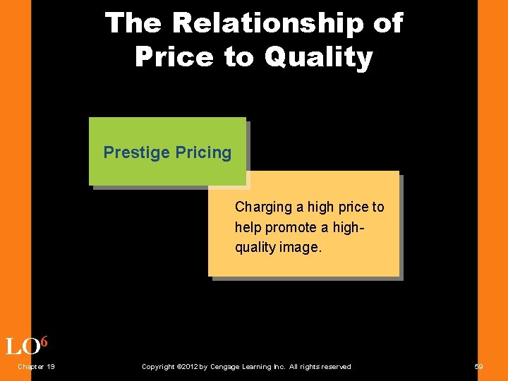 The Relationship of Price to Quality Prestige Pricing Charging a high price to help