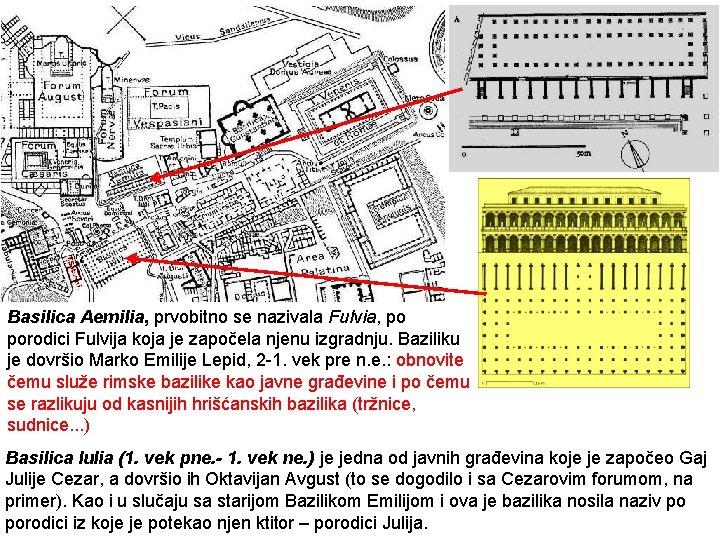 Basilica Aemilia, prvobitno se nazivala Fulvia, po porodici Fulvija koja je započela njenu izgradnju.