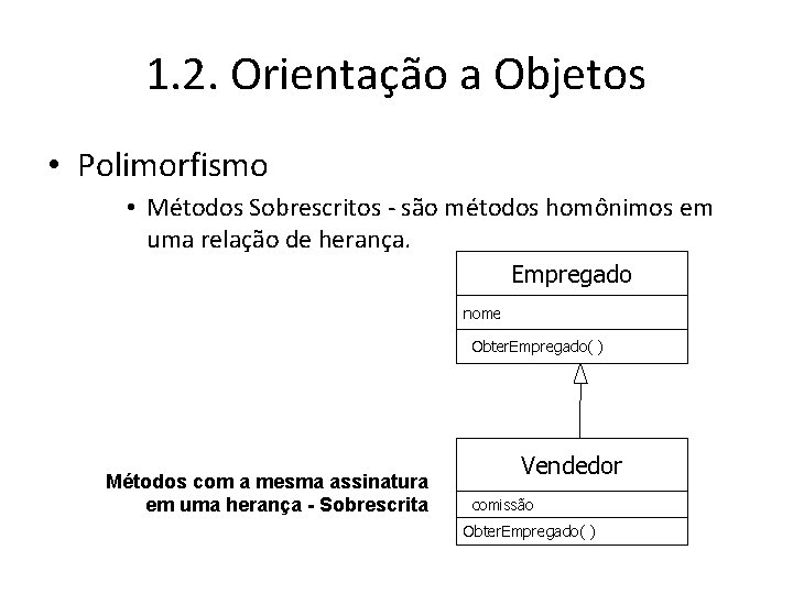 1. 2. Orientação a Objetos • Polimorfismo • Métodos Sobrescritos - são métodos homônimos