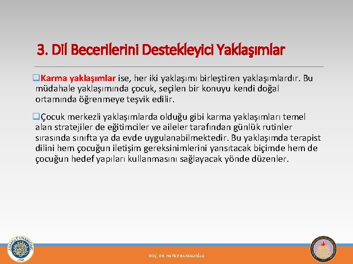 3. Dil Becerilerini Destekleyici Yaklaşımlar q. Karma yaklaşımlar ise, her iki yaklaşımı birleştiren yaklaşımlardır.