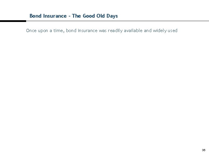Bond Insurance - The Good Old Days Once upon a time, bond insurance was