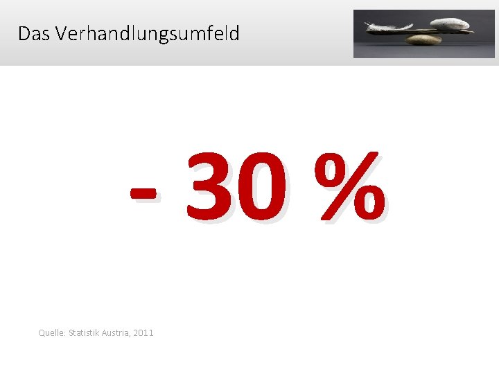 Das Verhandlungsumfeld - 30 % Quelle: Statistik Austria, 2011 