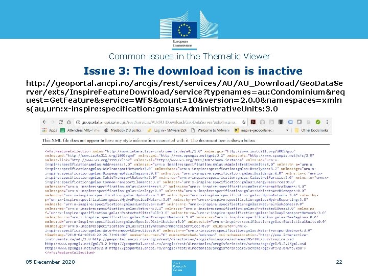 Common issues in the Thematic Viewer Issue 3: The download icon is inactive http: