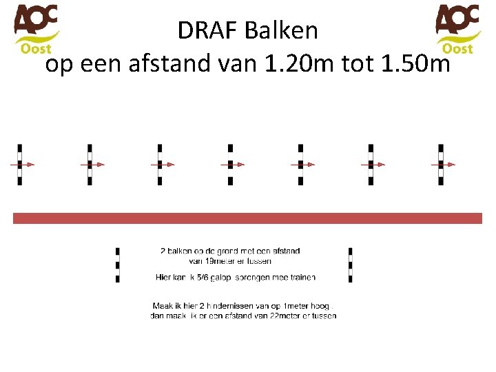 DRAF Balken op een afstand van 1. 20 m tot 1. 50 m 