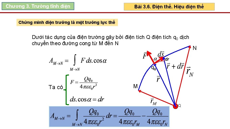 Chương 3. Trường tĩnh điện Bài 3. 6. Điện thế. Hiệu điện thế Chứng