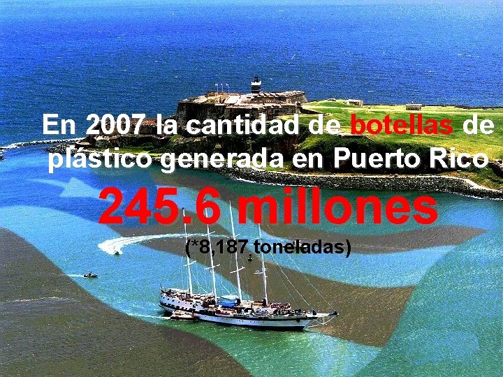 En 2007 la cantidad de botellas de plástico generada en Puerto Rico 245. 6