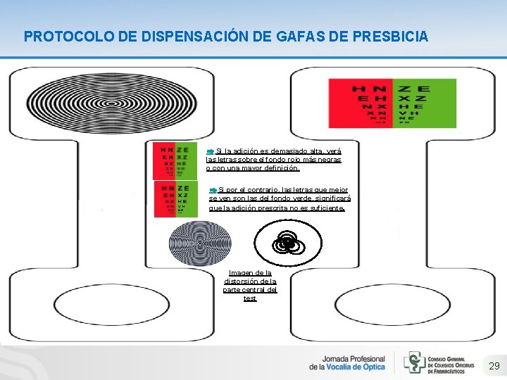 PROTOCOLO DE DISPENSACIÓN DE GAFAS DE PRESBICIA Si la adición es demasiado alta, verá