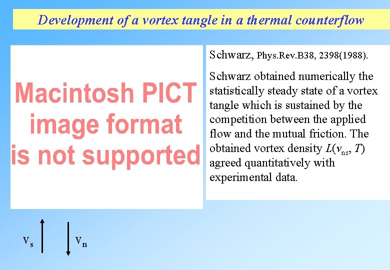 Development of a vortex tangle in a thermal counterflow Schwarz, Phys. Rev. B 38, Development of a vortex tangle in a thermal counterflow Schwarz, Phys. Rev. B 38,