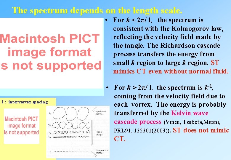 The spectrum depends on the length scale. • For k < 2π/ l, the The spectrum depends on the length scale. • For k < 2π/ l, the