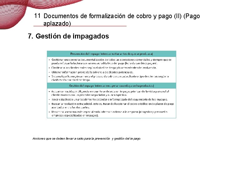 11 Documentos de formalización de cobro y pago (II) (Pago aplazado) 7. Gestión de