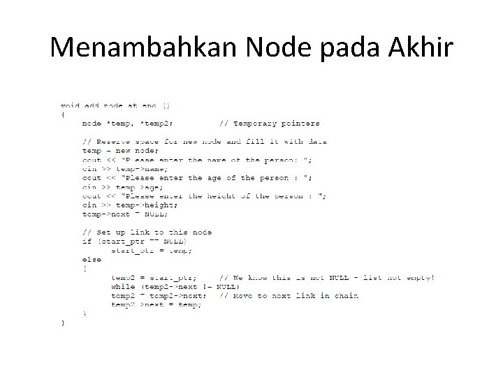 Menambahkan Node pada Akhir 