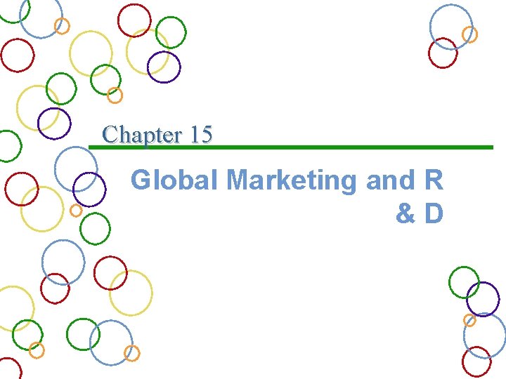 Chapter 15 Global Marketing and R &D 