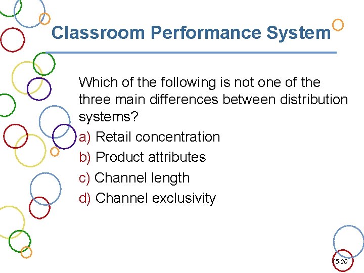 Classroom Performance System Which of the following is not one of the three main