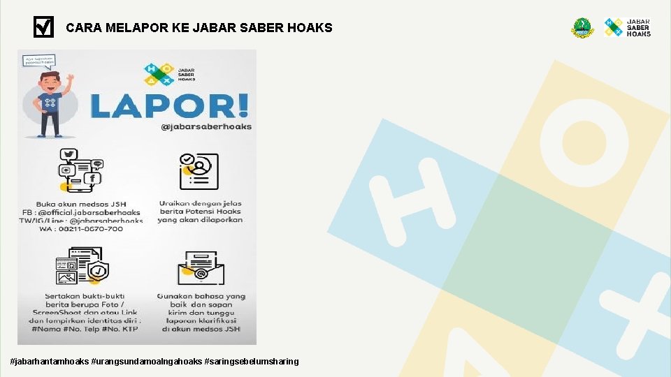 CARA MELAPOR KE JABAR SABER HOAKS Free PPT Templates Insert the title of your