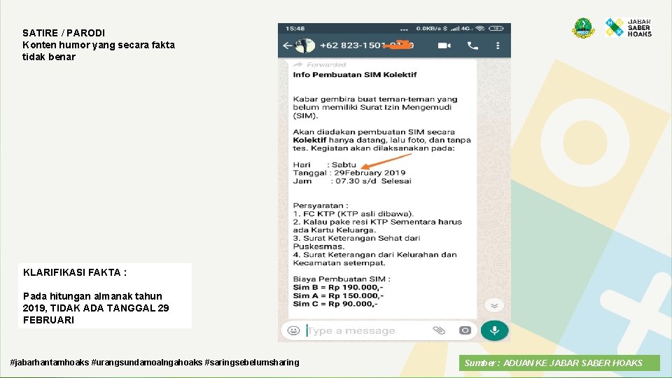 SATIRE / PARODI Konten humor yang secara fakta tidak benar KLARIFIKASI FAKTA : Free