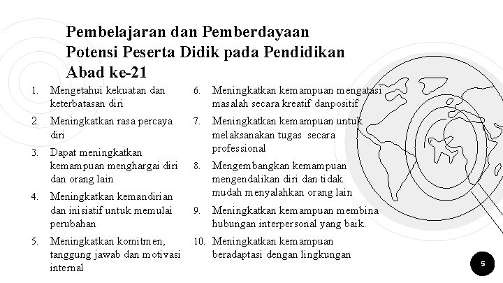 Pembelajaran dan Pemberdayaan Potensi Peserta Didik pada Pendidikan Abad ke-21 1. 6. Meningkatkan kemampuan