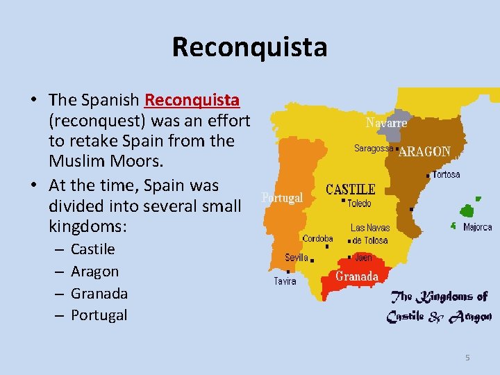 King Ferdinand Queen Isabella The Spanish Reconquest Lesson