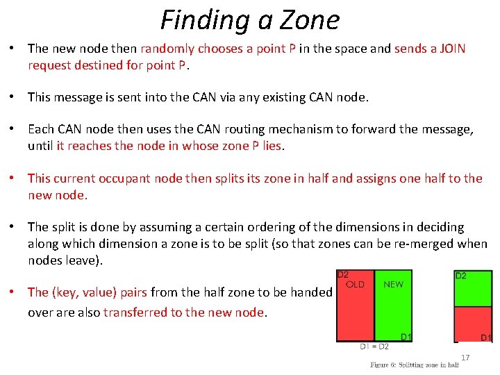 Finding a Zone • The new node then randomly chooses a point P in