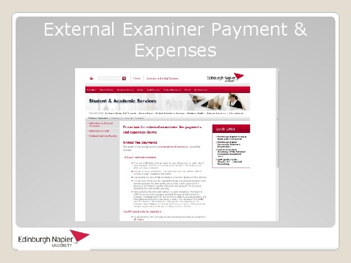 External Examiner Payment & Expenses 