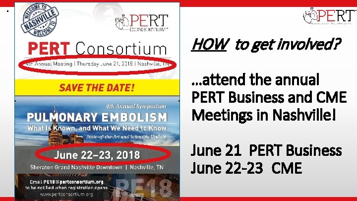  • Institutional Logo HOW to get involved? …attend the annual PERT Business and