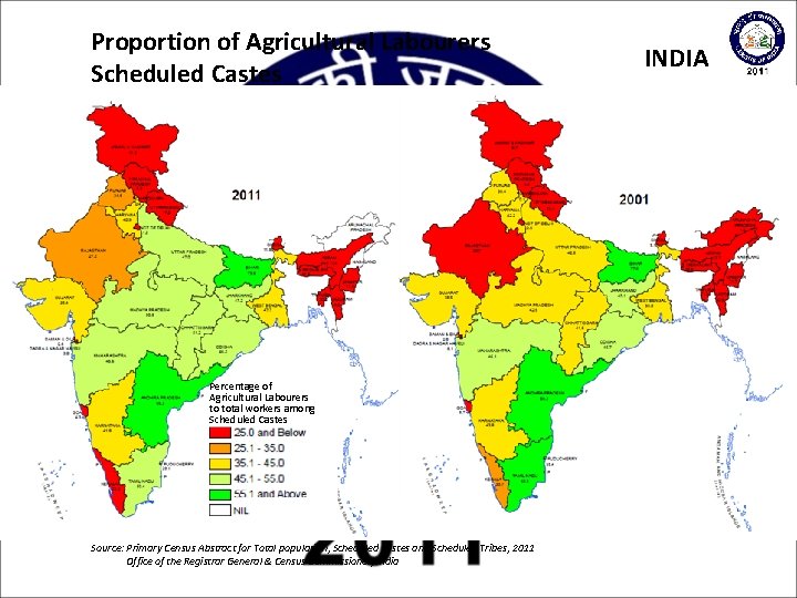 Proportion of Agricultural Labourers Scheduled Castes Percentage of Agricultural Labourers to total workers among