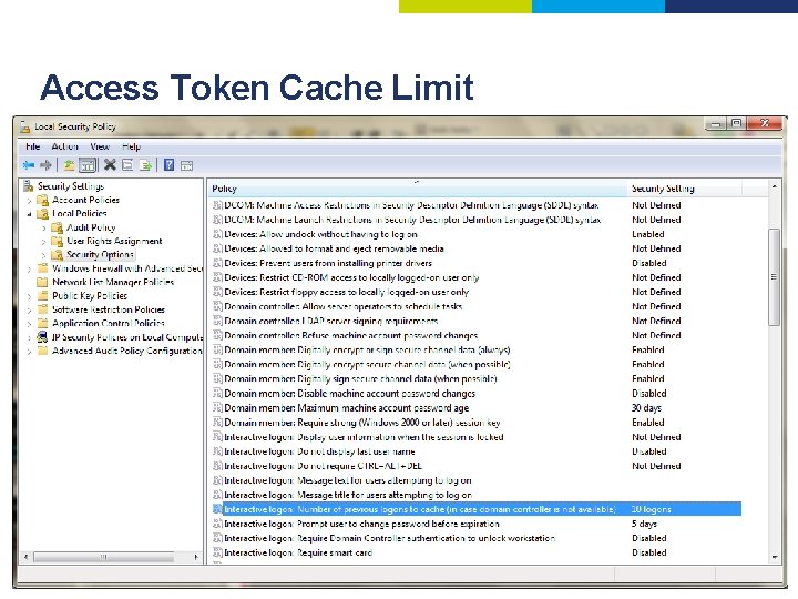 Access Token Cache Limit 