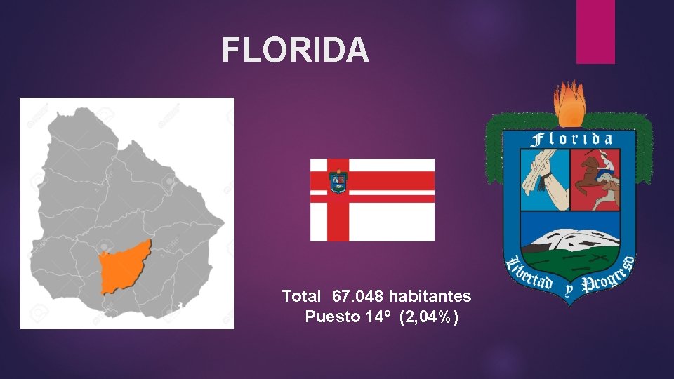 FLORIDA Total 67. 048 habitantes Puesto 14º (2, 04%) 