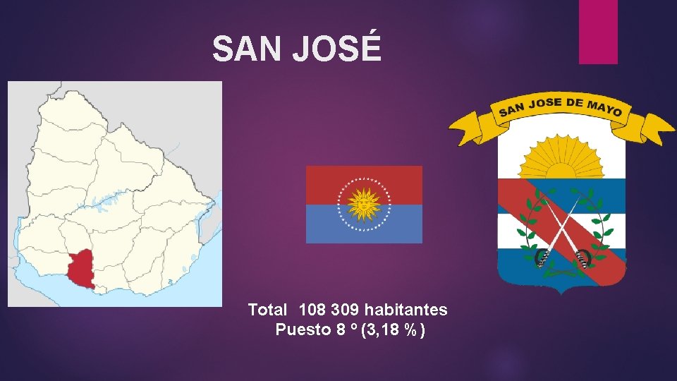 SAN JOSÉ Total 108 309 habitantes Puesto 8 º (3, 18 %) 
